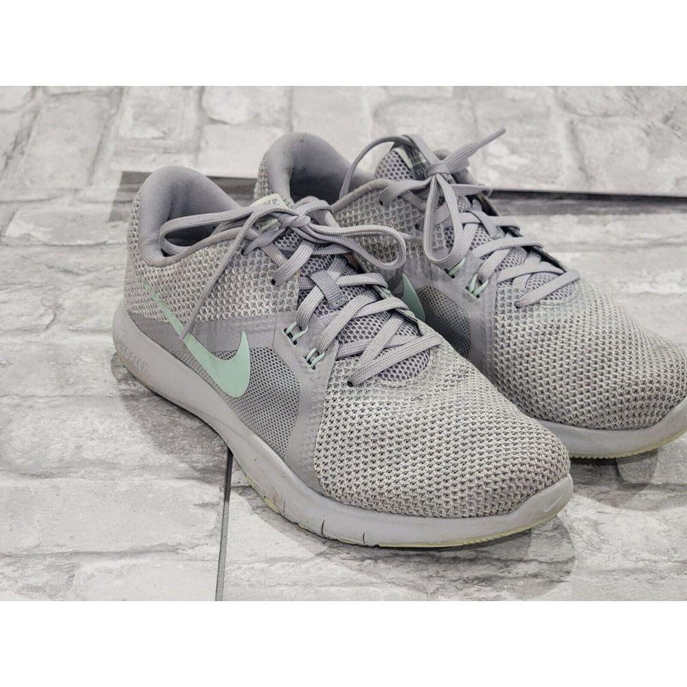 Nike Women's Flex Trainer‎ 8 Gray Teal Running Shoes AJ8168-003 Size 8